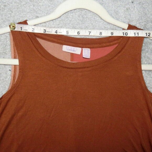 NEW NWOT LOGO Layers Lori Goldstein Color Block Knit Tank Tunic Top Sienna XXS - Picture 10 of 16